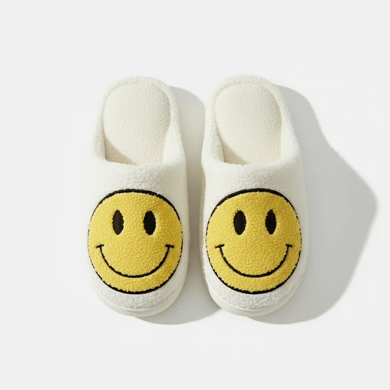 Chaussons moumoute smiley