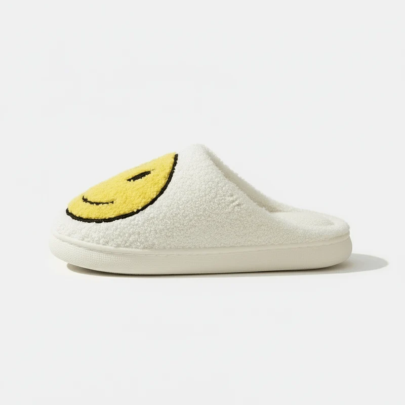 Chaussons moumoute smiley