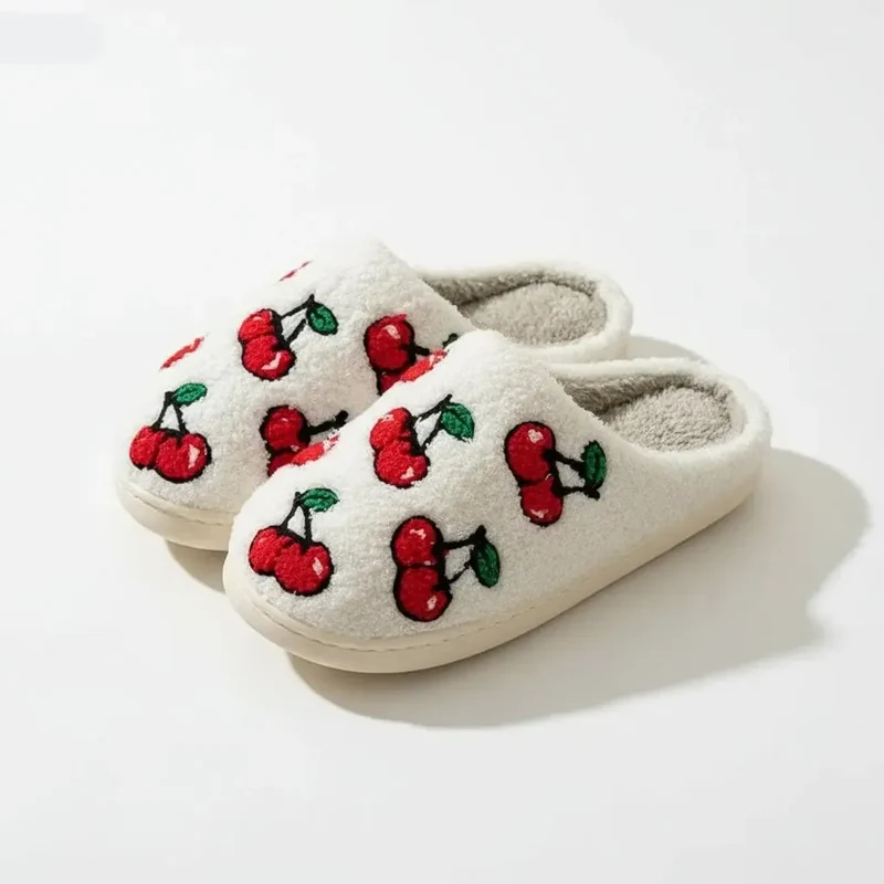 Chaussons moumoute cerise