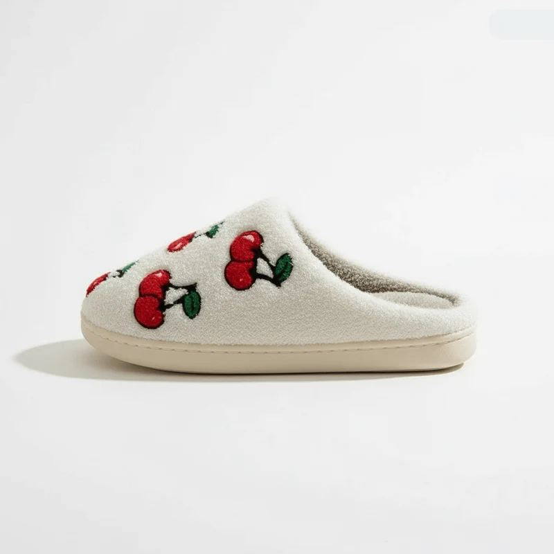 Chaussons moumoute cerise
