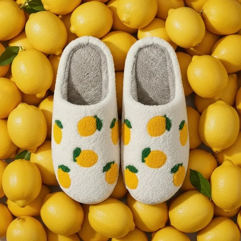 Chaussons moumoute citron