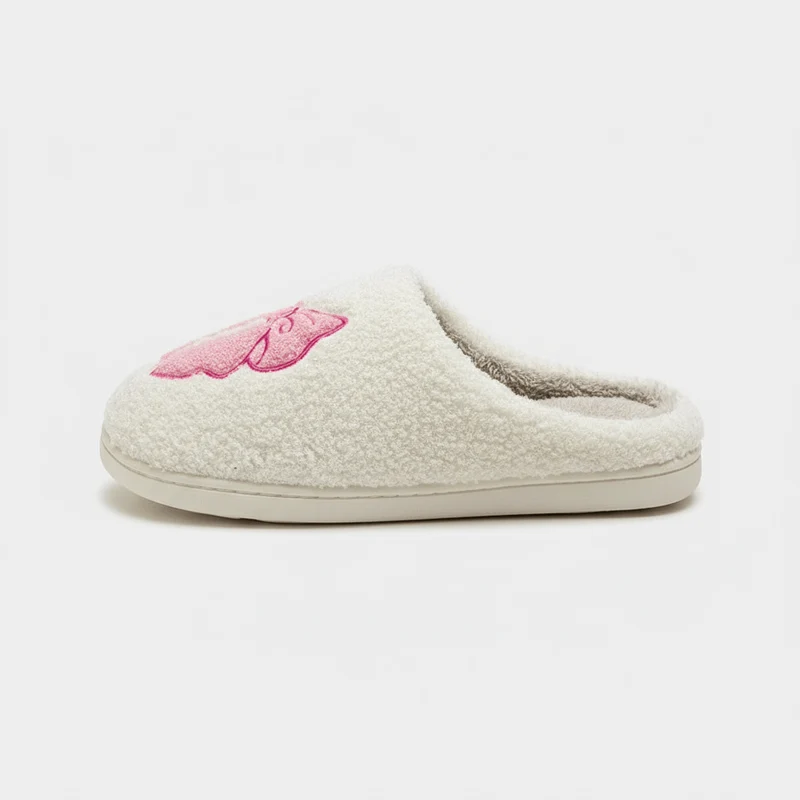 Chaussons moumoute noeud rose