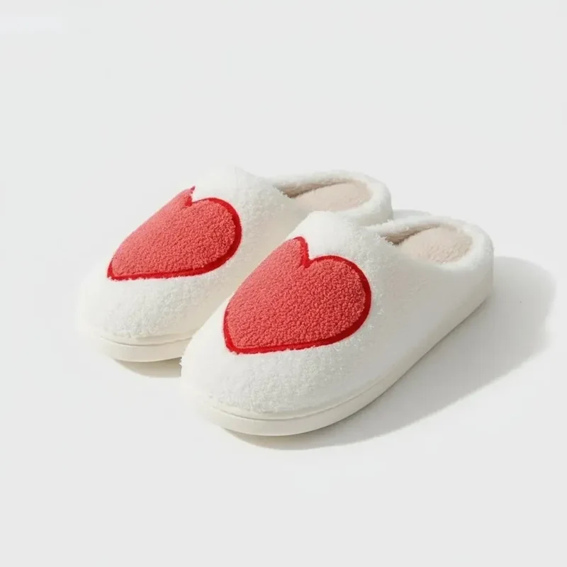 Chaussons moumoute gros coeur