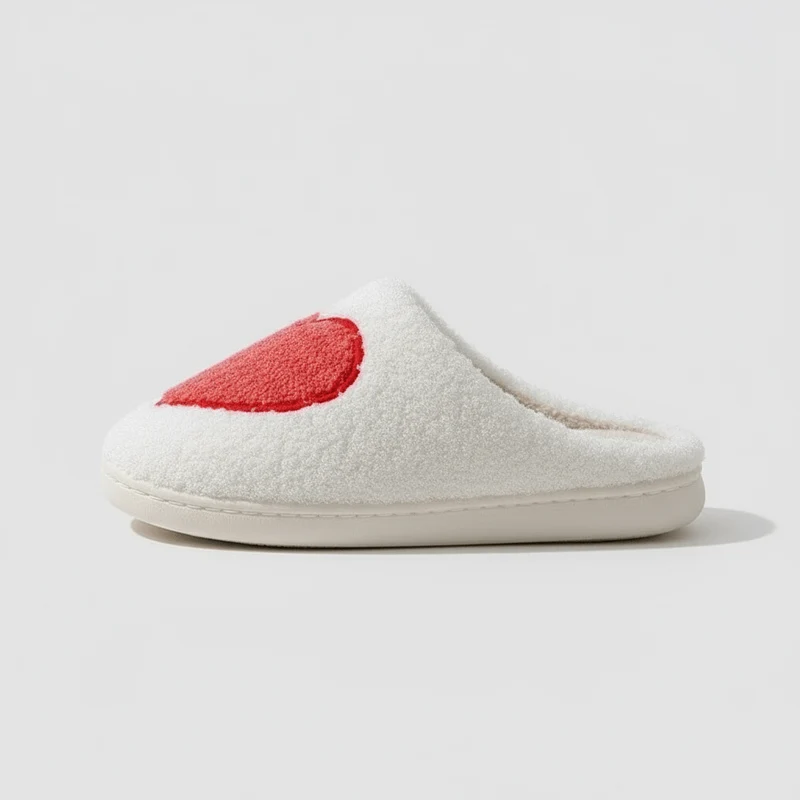 Chaussons moumoute gros coeur