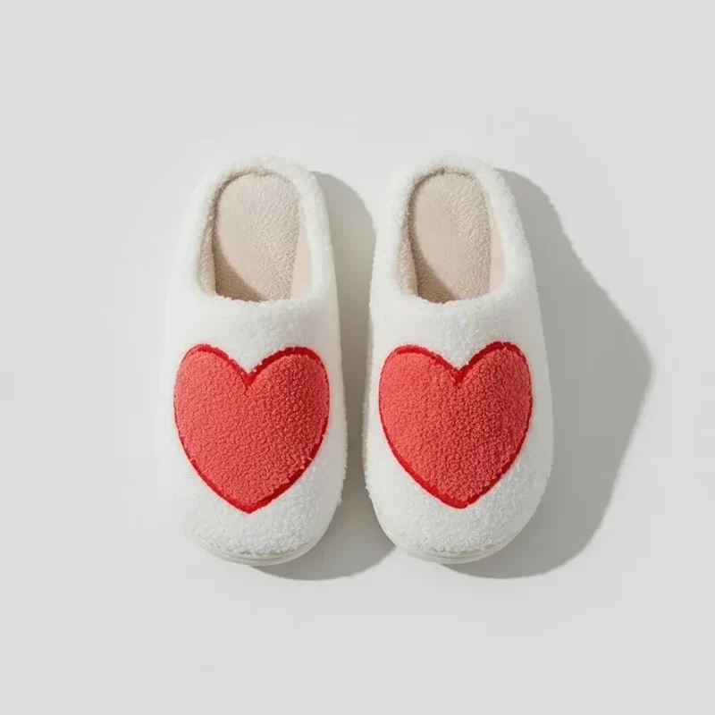 Chaussons moumoute gros coeur
