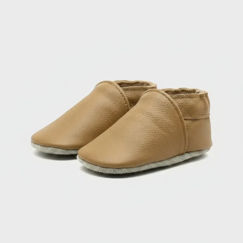 Chaussons Bébé en Cuir Souple