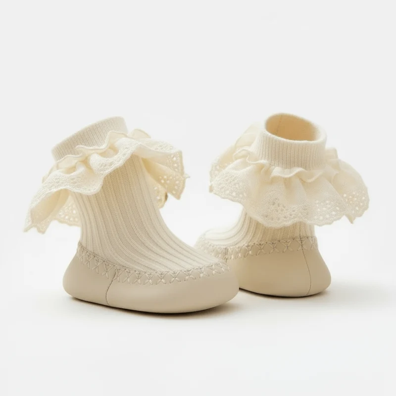 Chaussons à Volants pour Bébé Fille