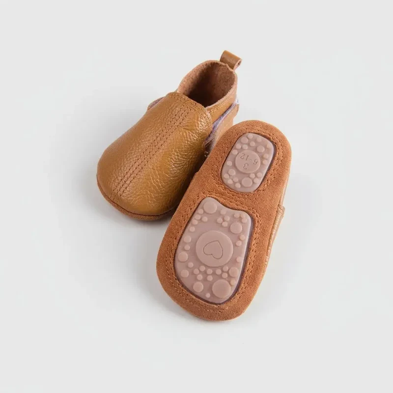 Chaussons en Cuir à Scratch pour Bébé