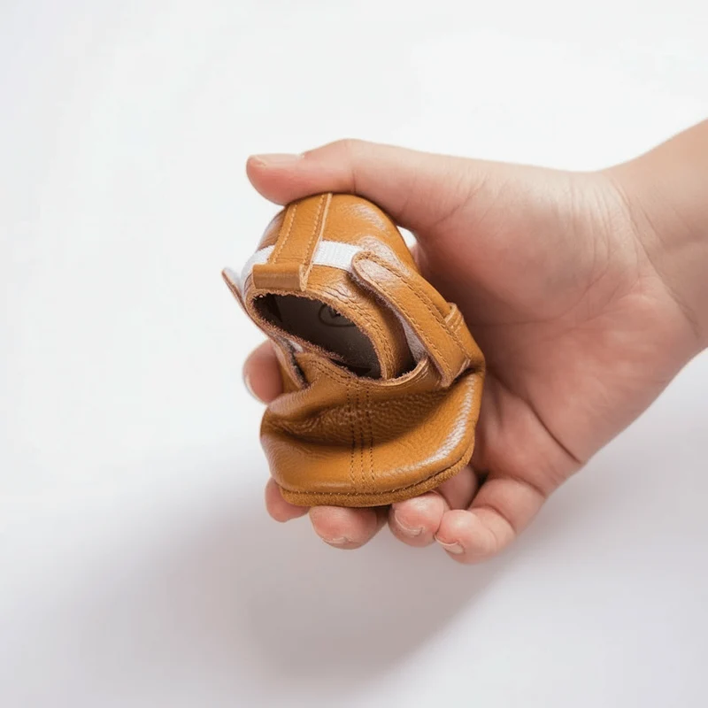 Chaussons en Cuir à Scratch pour Bébé