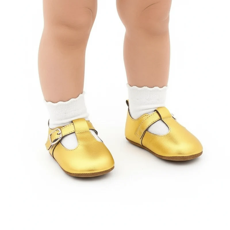 Chaussons Bébé Dorés