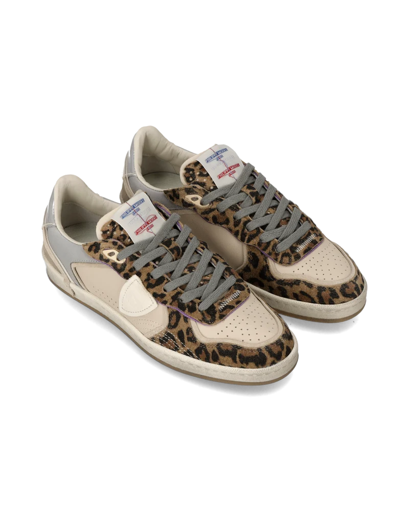 Sneakers Pgal Women, Beige Grey Animal-Print