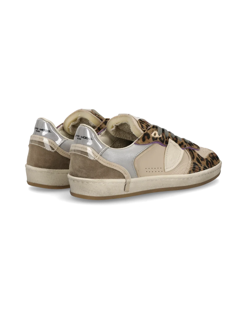 Sneakers Pgal Women, Beige Grey Animal-Print