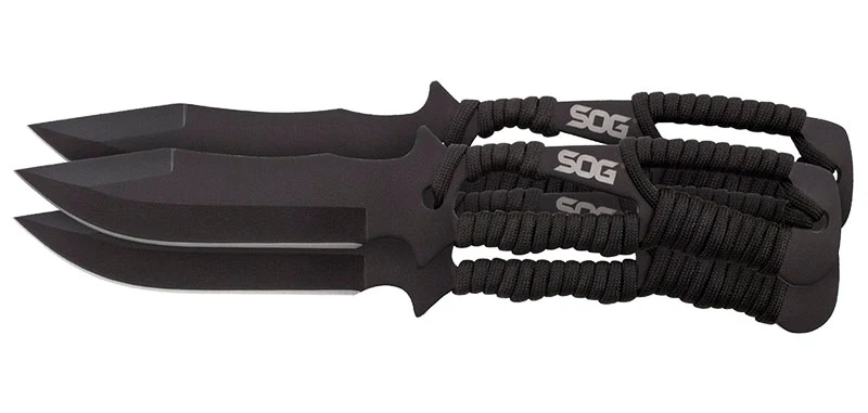 Couteau à lame fixe SOG Throwing Knives - Pack de 3 acier 420 lame 111 mm