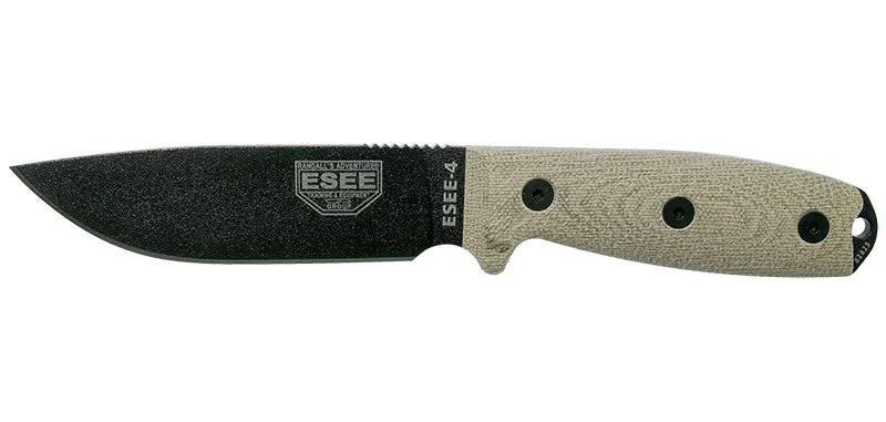 Couteau à lame fixe ESEE ESEE-4 4PB017 acier Carbone lame 116 mm lame drop point