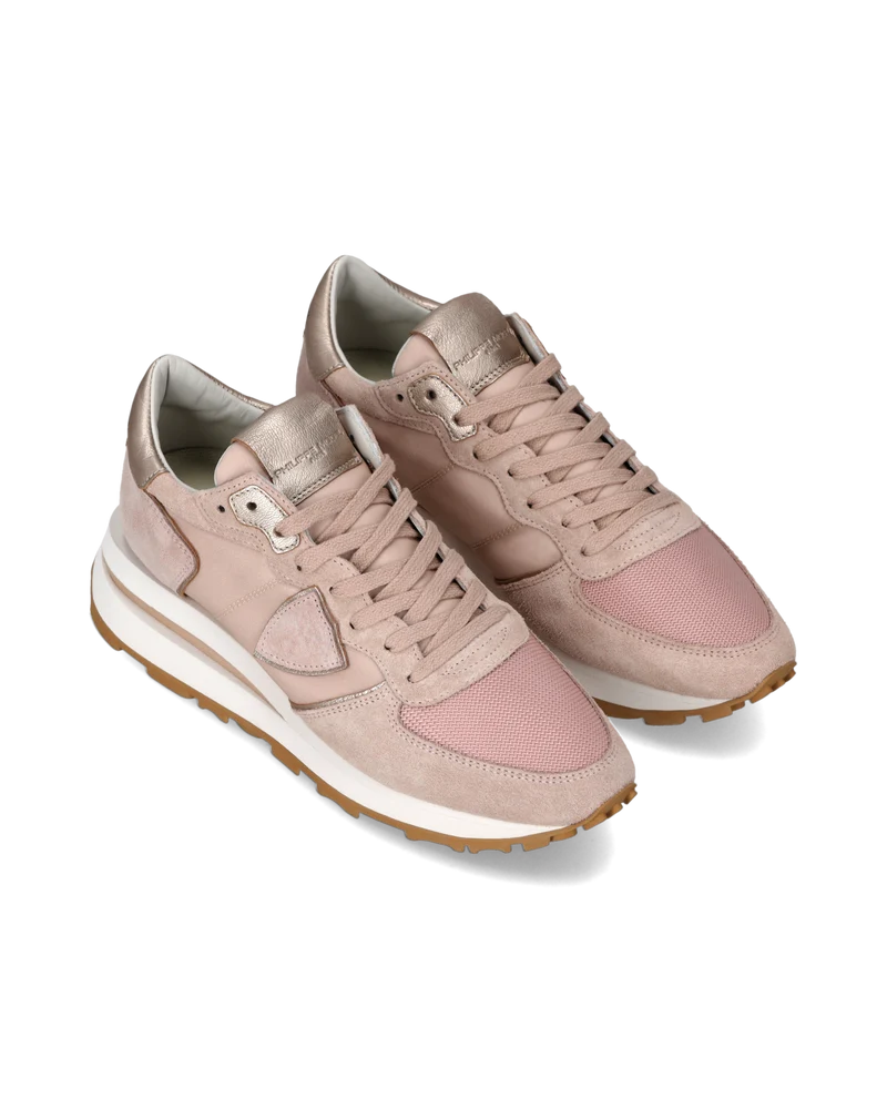 Sneakers Tropez Haute Women with metallic details, Nude