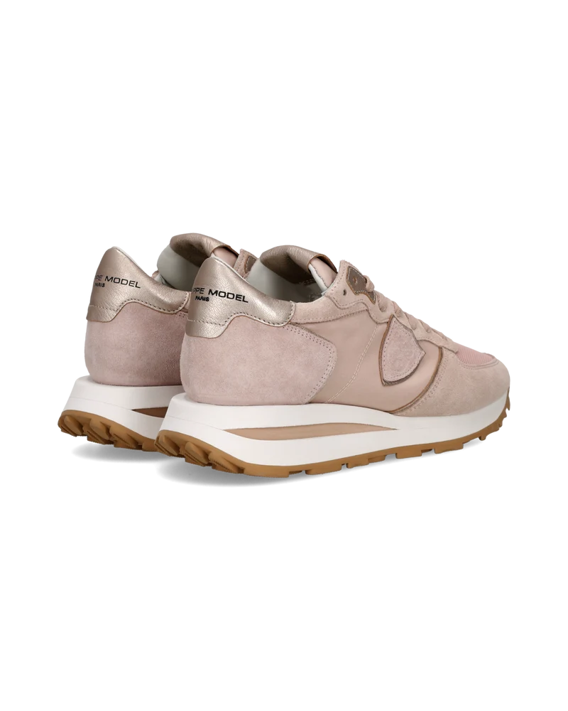 Sneakers Tropez Haute Women with metallic details, Nude