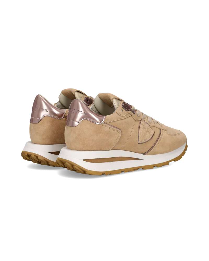 Sneakers Tropez Haute Women with metallic details, Beige