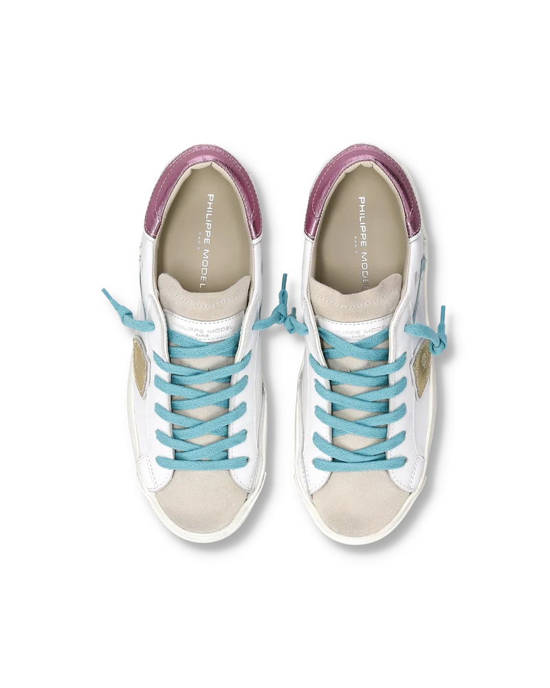 Sneakers Prsx Women, White Fuchsia Light Blue
