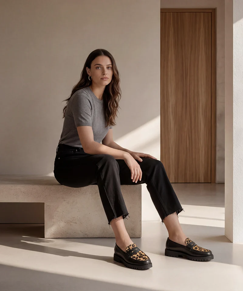 Mocassins LILOU Gomme Léopard