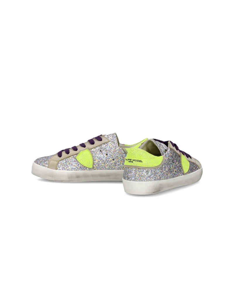 Sneakers Prsx Kids, Silver Neon