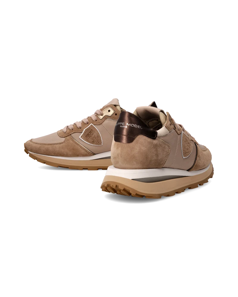Sneakers Tropez Haute Running Women with metalic touches, Beige