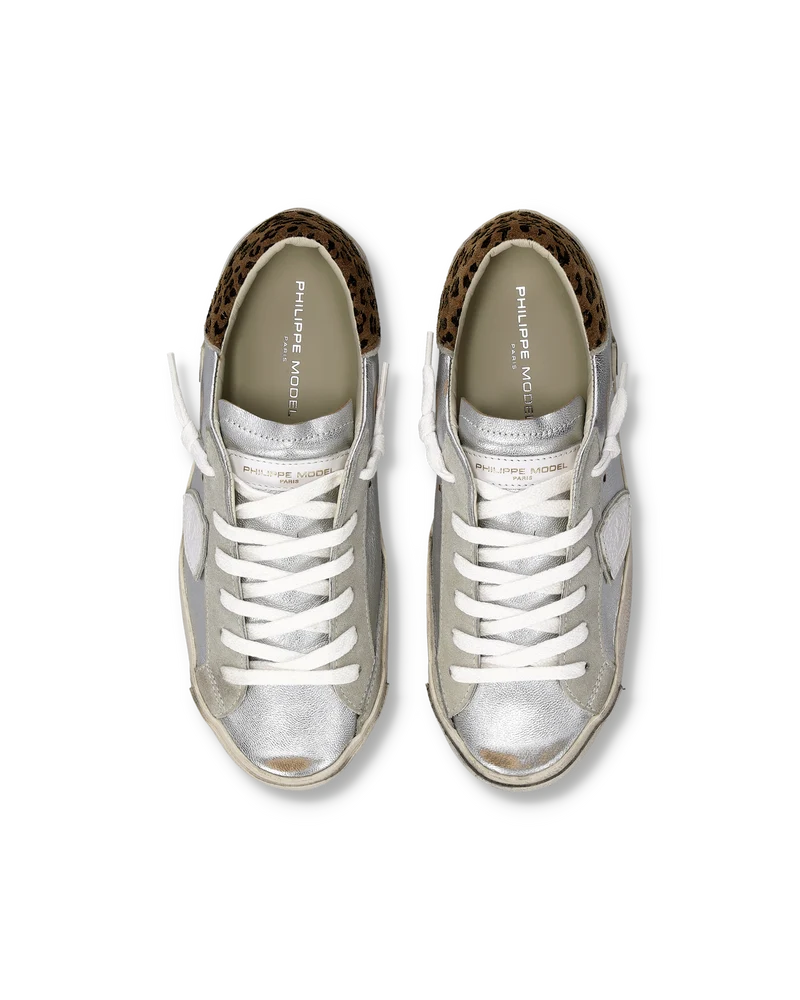 Sneakers Prsx Women, Silver Animal-Print