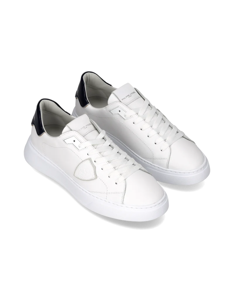 Sneakers Temple Men, White Ocean Blue