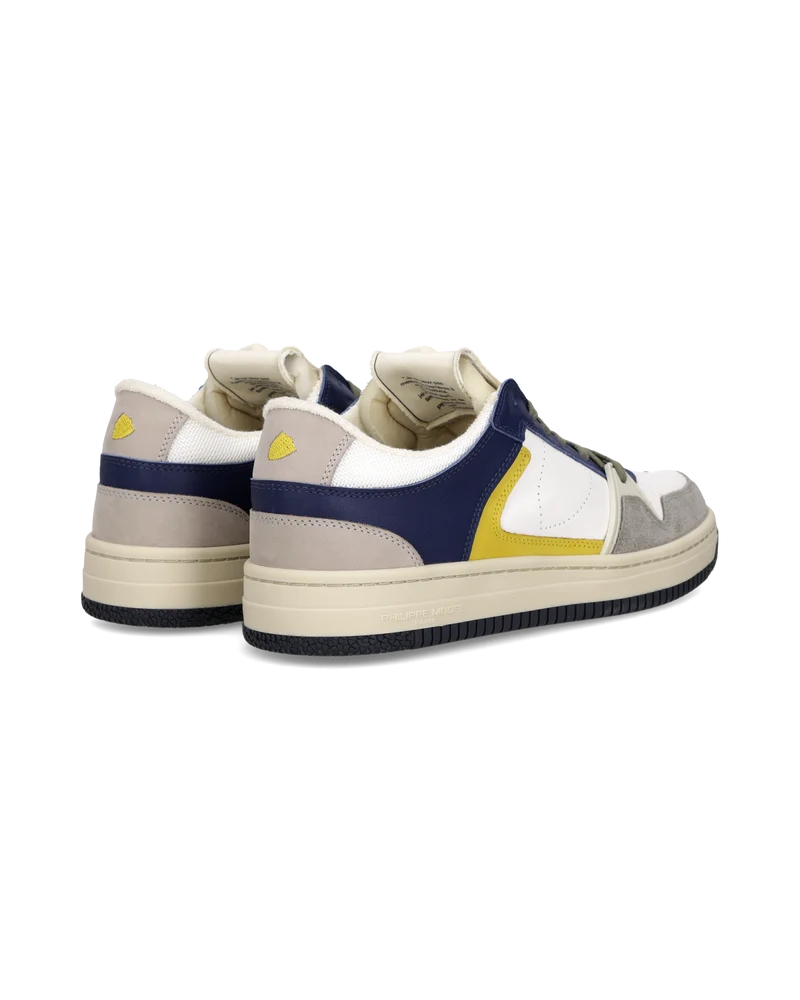 Sneakers La Grande Tennis Men, White Blue Yellow
