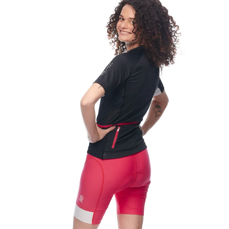 Maillot à manches courtes Jolie Ride Classique Noir (femmes)