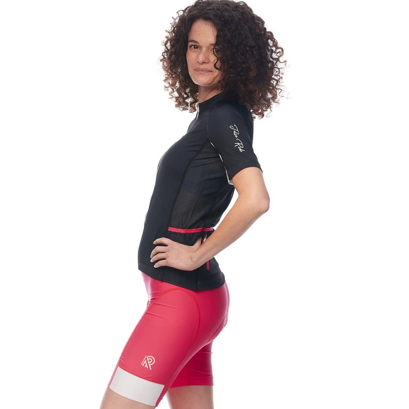 Maillot à manches courtes Jolie Ride Classique Noir (femmes)