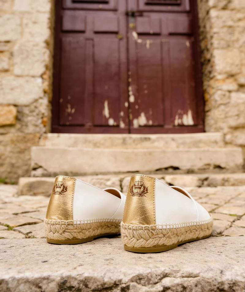 Espadrille IZIA Blanc et Or