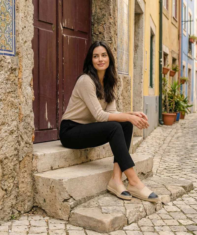 Espadrille IZIA Beige et Noir