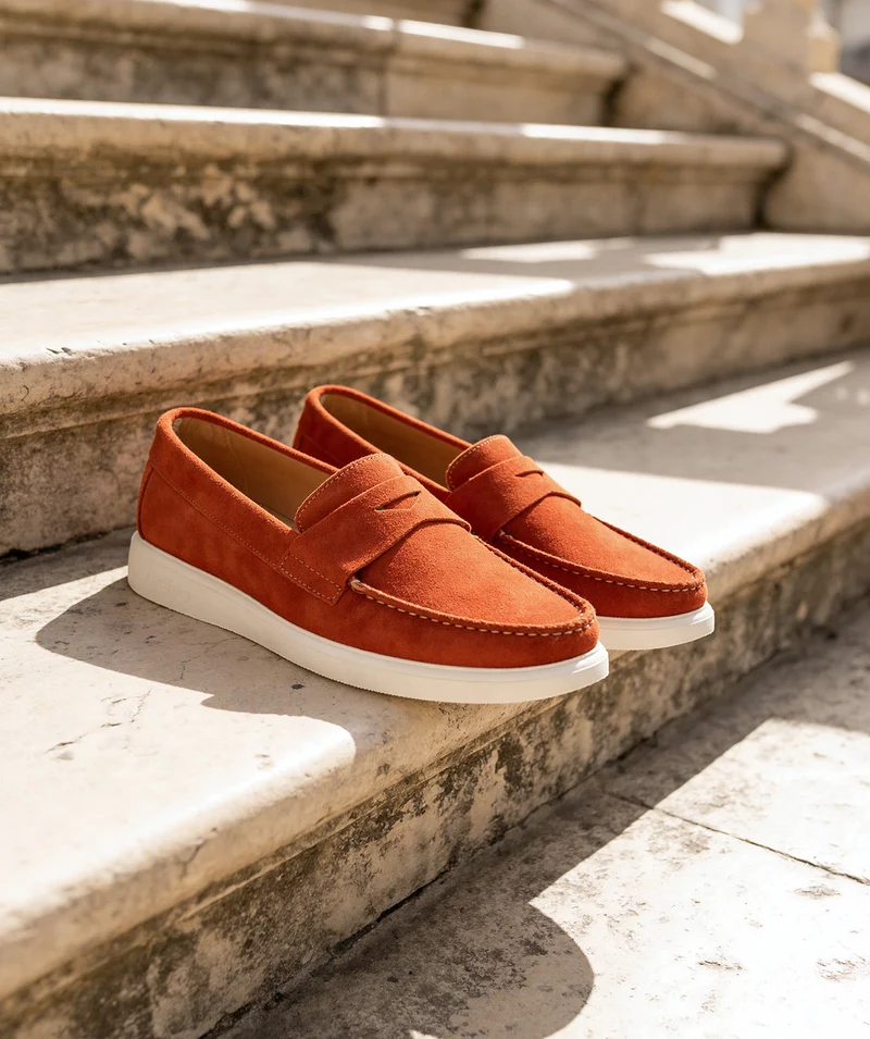 Mocassin ACAPULCO Veau Velours Brique