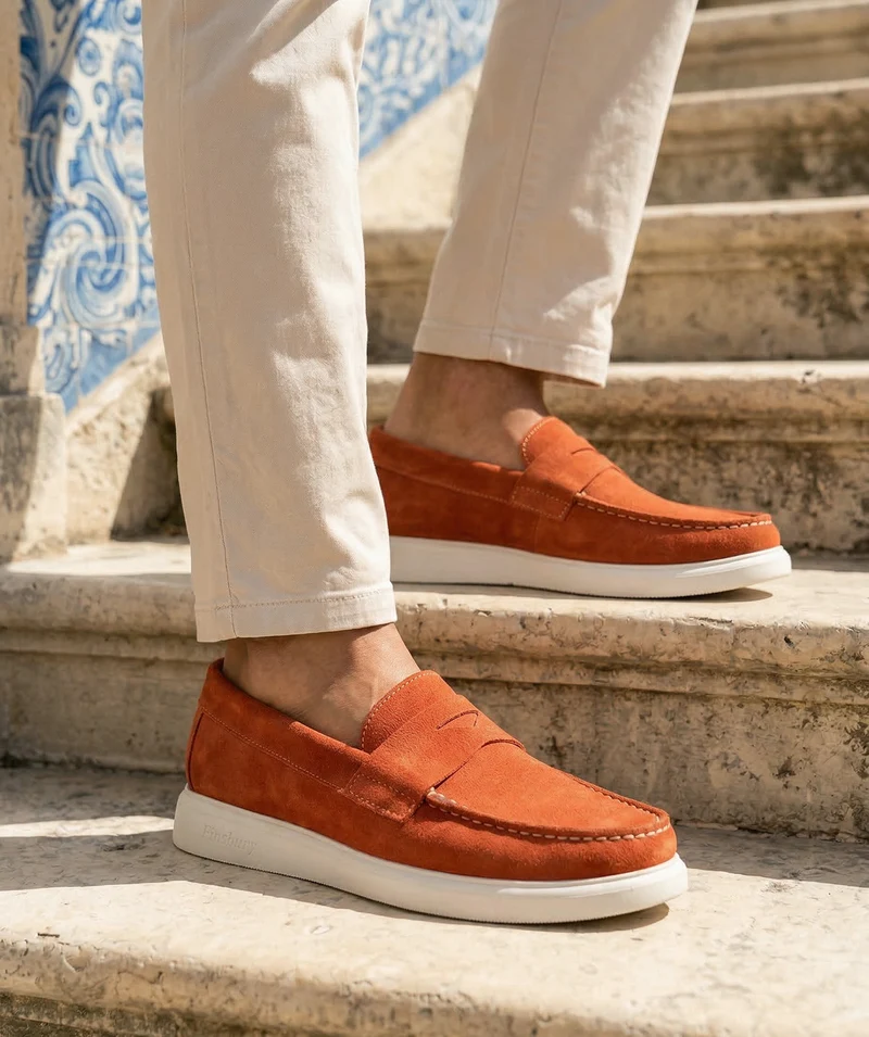 Mocassin ACAPULCO Veau Velours Brique