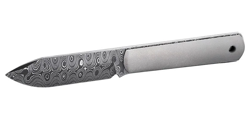 Couteau à lame fixe Boker Barlow BFF Titanium Damast - Edition Limit e acier Damas lame 70 mm