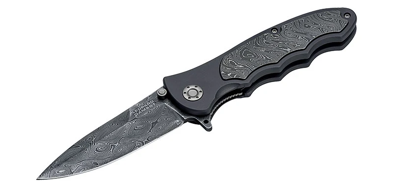 Couteau pliant Boker Leopard-Damascus III Collection acier Damas lame 97 mm