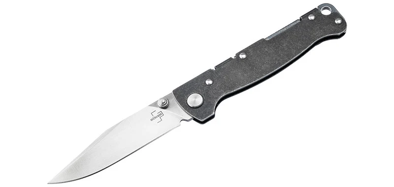 Couteau pliant Boker Plus Atlas Clippoint TS acier D2 lame 73 mm lame clip point