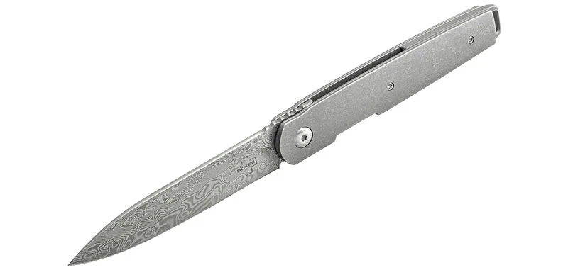 Couteau pliant Boker Plus LFR Damascus acier Damas lame 86 mm lame drop point