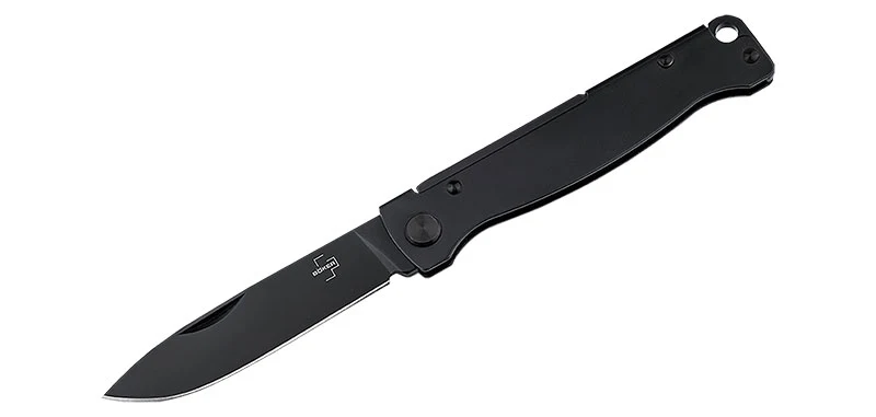 Couteau pliant Boker Plus Atlas All Black acier 12C27 lame 67 mm lame drop point