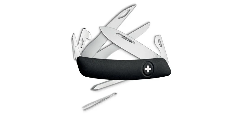 Couteau suisse Swiza D08 Scissors 7 outils ciseaux et tournevis cruciforme n°1-3