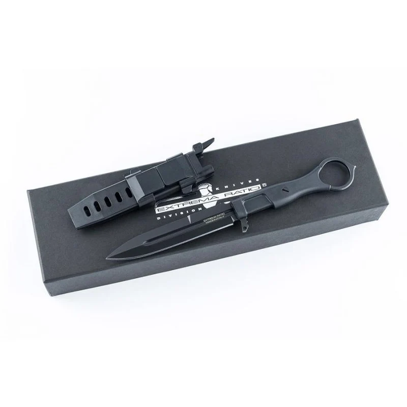 Couteau à lame fixe Extrema Ratio Misericordia acier N690 lame 118 mm pointe lance anneau de doigt