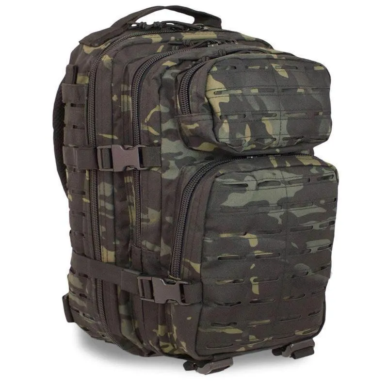Sac à dos d'assaut Mil-Tec US Large 36 litres polyester PVC avec système Laser Cut frontal et compartiment hydratation