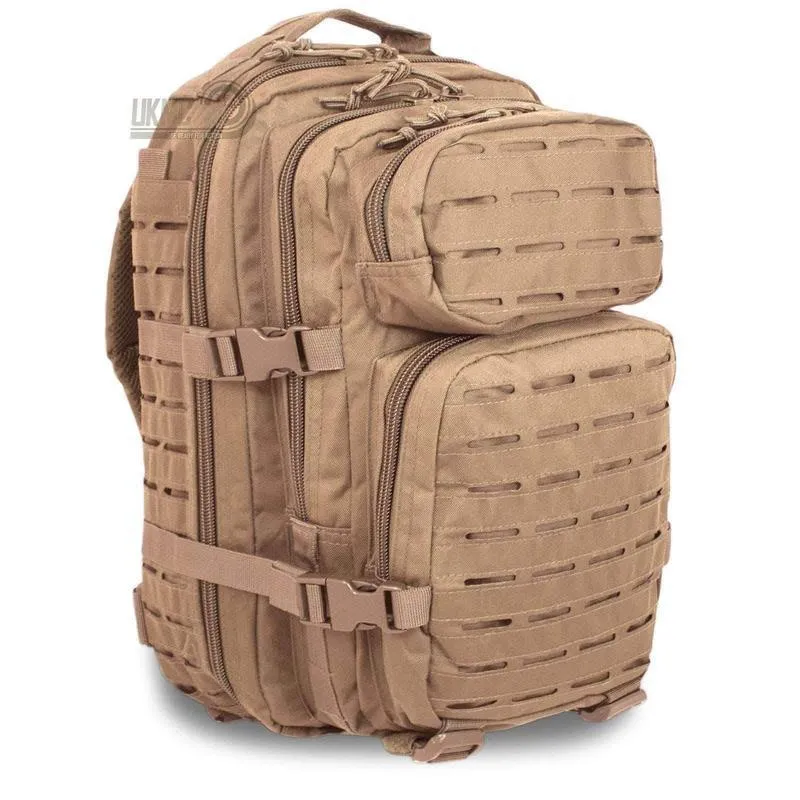 Sac à dos d'assaut Mil-Tec US Large 36 litres polyester PVC avec système Laser Cut frontal et compartiment hydratation
