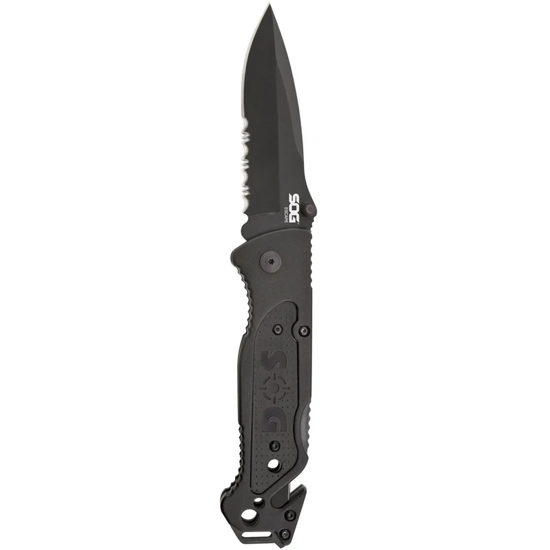 Couteau pliant SOG Escape acier 9Cr18MoV lame 83 mm revêtement TiNi coupe-lien