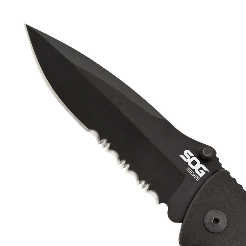Couteau pliant SOG Escape acier 9Cr18MoV lame 83 mm revêtement TiNi coupe-lien