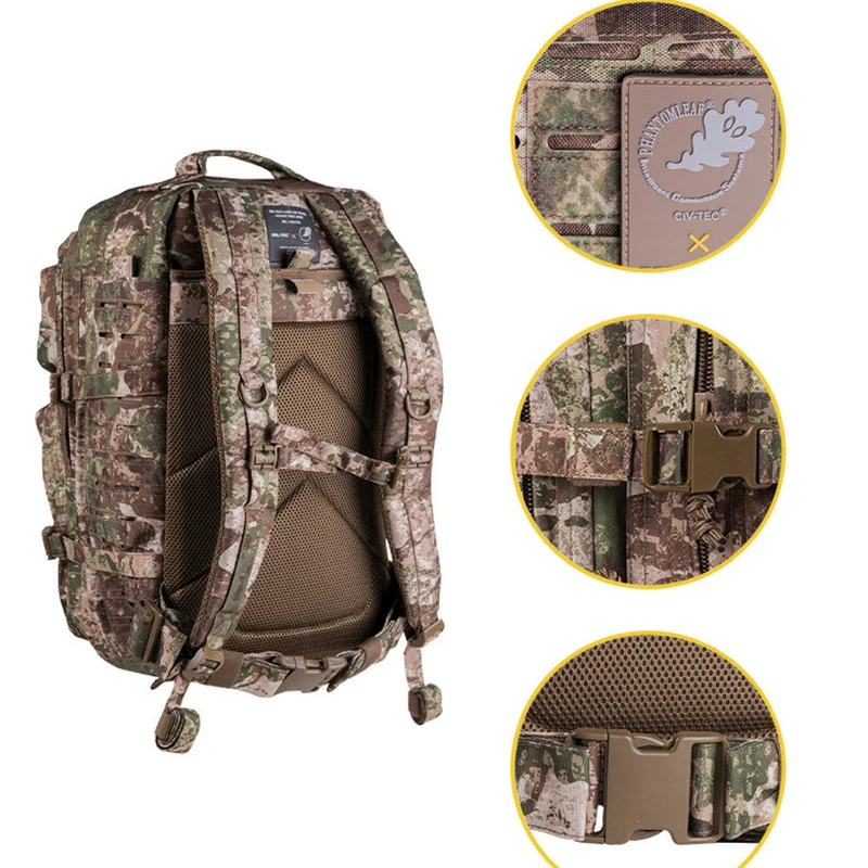 Sac à dos d'assaut Mil-Tec US 36 litres CIV-TEC Laser Cut avec bretelle pectorale