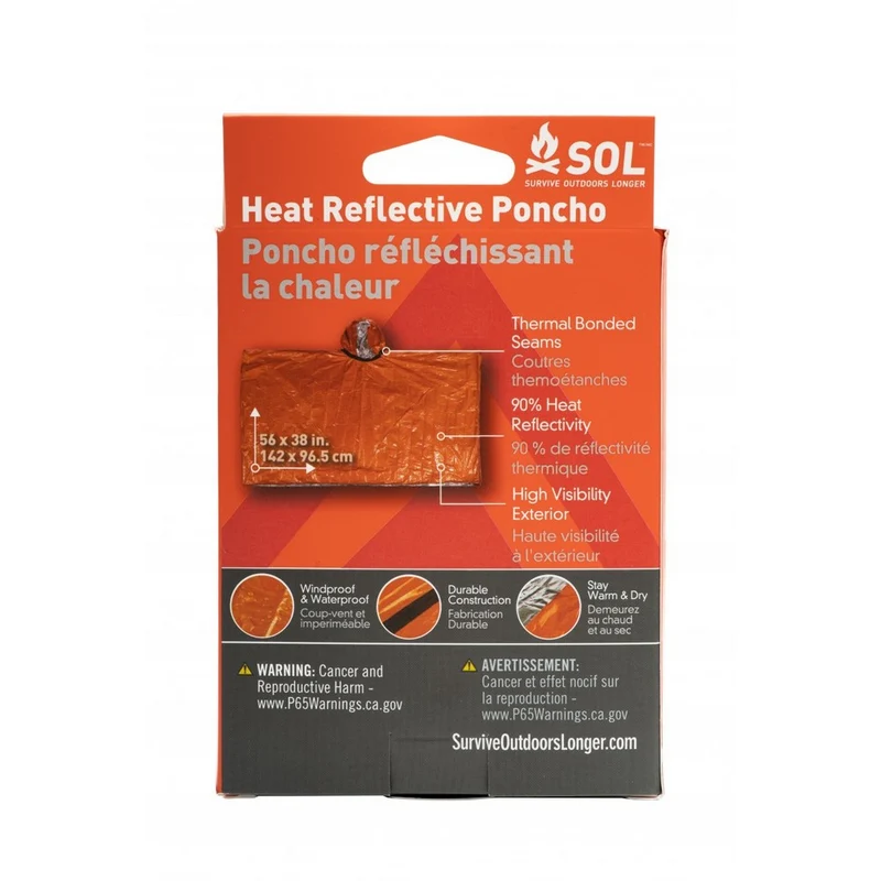 Poncho réfléchissant la chaleur SOL